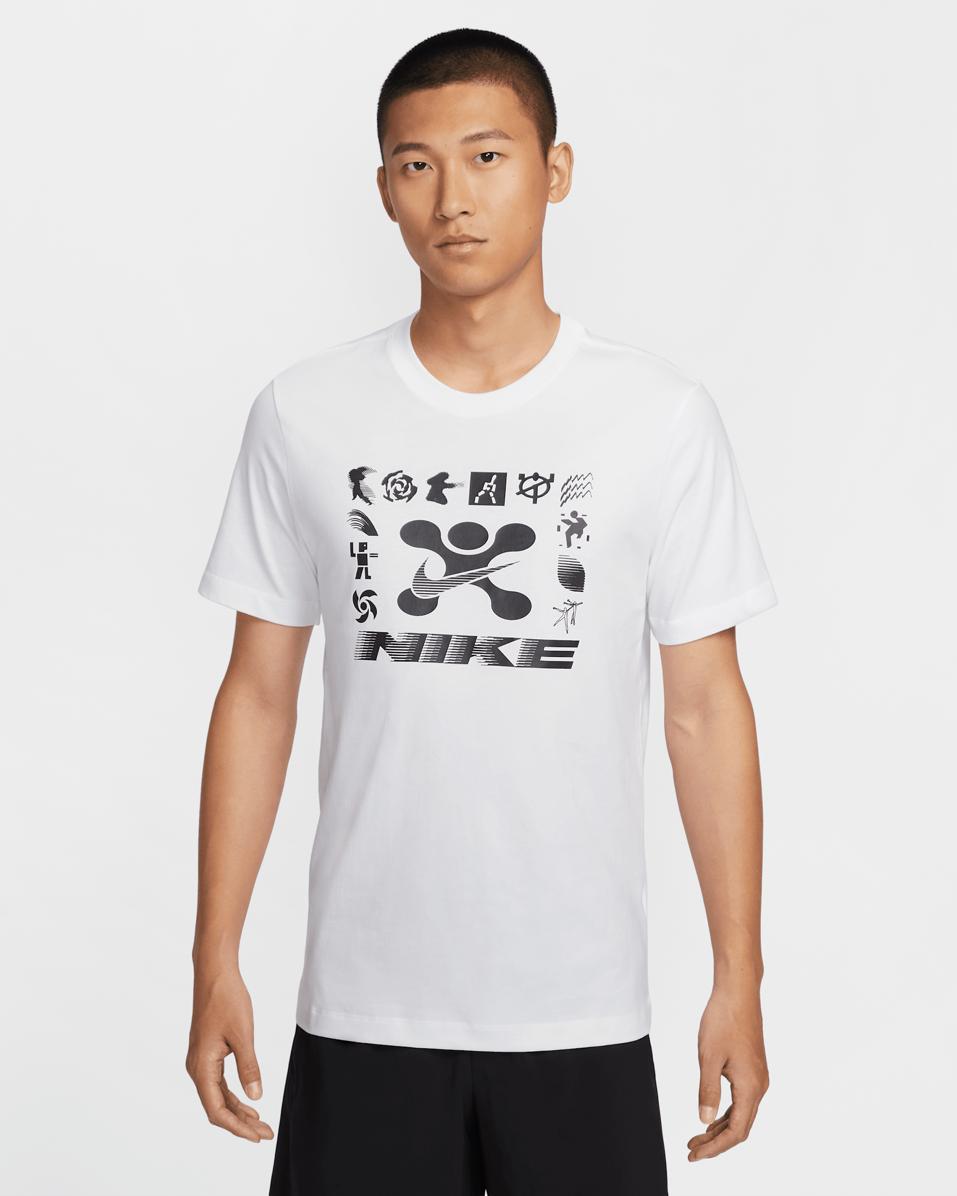 NIKE Tee / SHORT SETUP【men's S】 Nike Men's Pro Dri-Fit Tight-Fit Short-Sleeve Top, Black